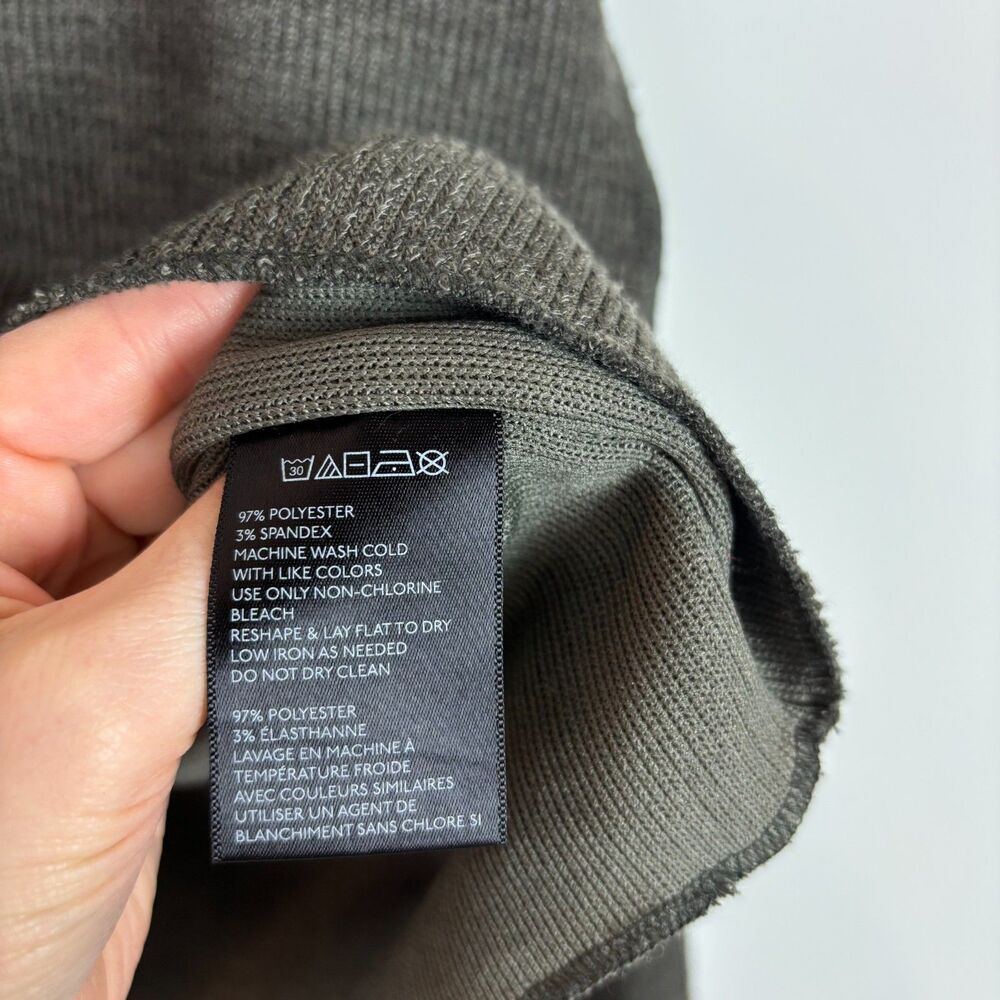 Urban Outfitters Jax Inside Out Notch Neck Top Olive Green Slouchy Boxy Medium - Picture 4 of 6